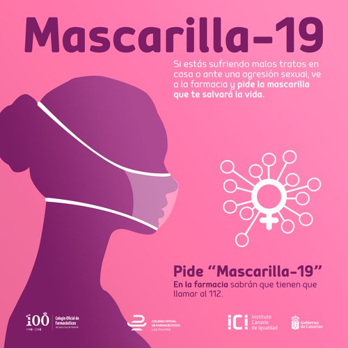 La mascarilla 19 es un recurso de petición de ayuda en las farmacias. Si una mujer la pide, el profesional farmacéutico sabe que tiene que llamar al 112