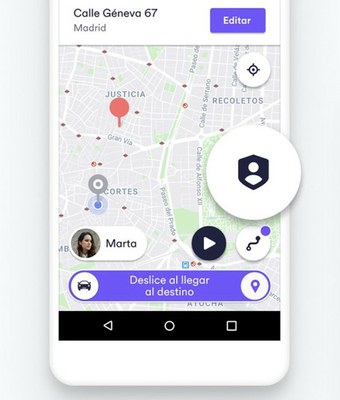 Pantallazo de la app de Cabify