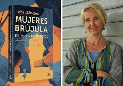 Portada del libro junto a la fotografía de su autora