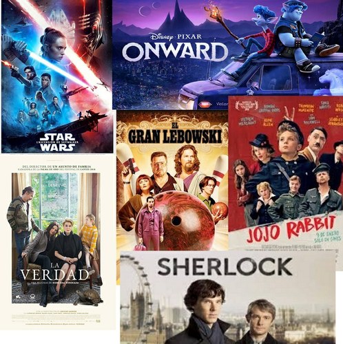 Collage con los carteles de las nuevas películas audiodescritas