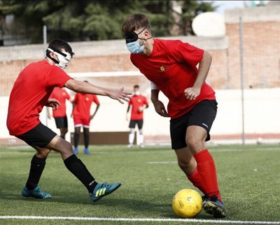 Una jugada durante una de las sesiones de entrenamiento