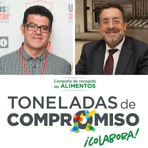 Arriba, de izquierda a derecha, Diego Sayago y Miguel Carballeda. Abajo, cartel de la campaña.