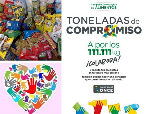 Collage de imágenes alusivas a la campaña de recogida de alimentos 