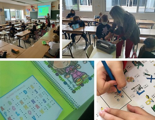 Collage de imágenes de las actividades desarrolladas en una de las aulas