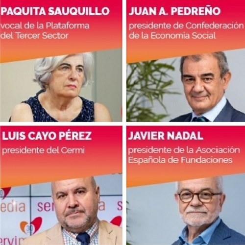 De izq. a dcha y de arriba a abajo: Francisca Sauquillo, Juan Antonio Pedreño, Luis Cayo Pérez y Javier Nadal.