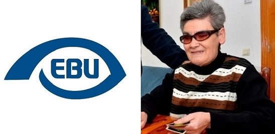 Logo de la EBU y Maria Jesús Cañamares