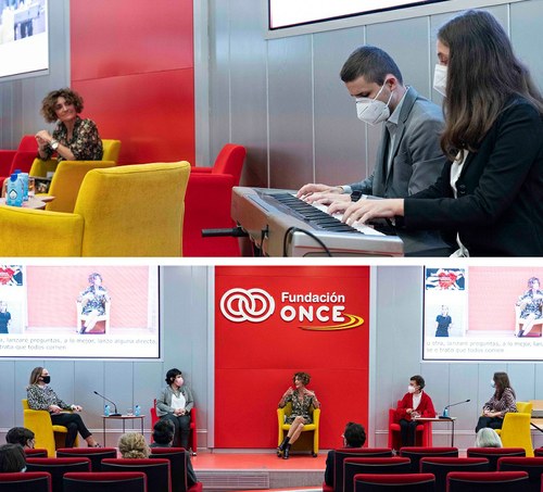 Dos momentos distintos del acto de agradecimiento a donantes
