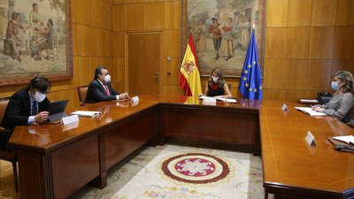 Un momento de la reunión en el ministerio de Trabajo