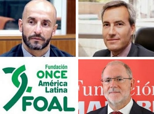 Arriba, de izda a dcha, Jesús Celada y Alejandro Oñoro. Abajo, logo de FOAL, junto a Julio Domingo Souto Arriba, de izda a dcha, Jesús Celada y Alejandro Oñoro. Abajo, logo de FOAL, junto a Julio Domingo Souto
