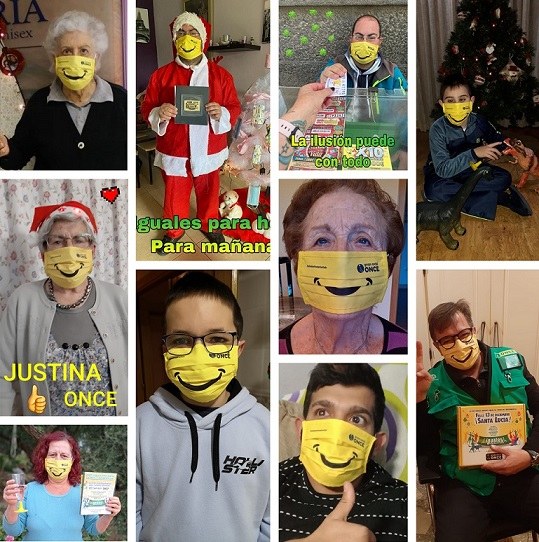 Collage de fotos enviadas por afiliados a la ONCE para celebrar Santa Lucía