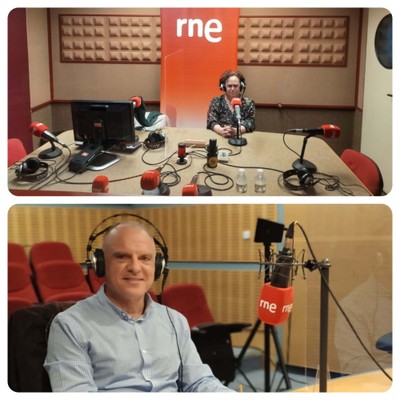 Aída Saiz y Jordi Sabaté en los estudios de RNE