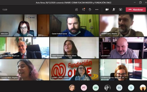 Imagen de la reunión mantenidad por los representantes de las entidades firmantes del acuerdo