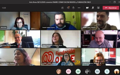Imagen de la reunión mantenidad por los representantes de las entidades firmantes del acuerdo