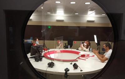 La actriz y directora de Homero durante el ensayo en RNE