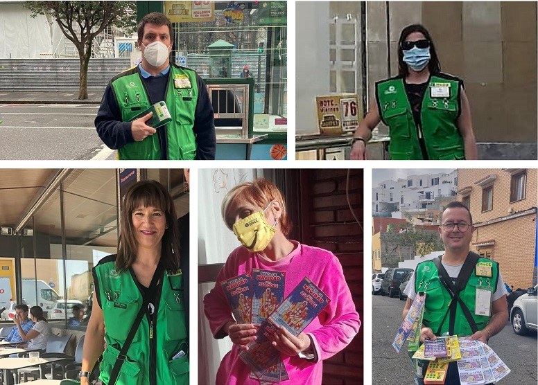 Collage de los vendedores de País Vasco, Canarias, Navarra y Córdoba que han dado premios