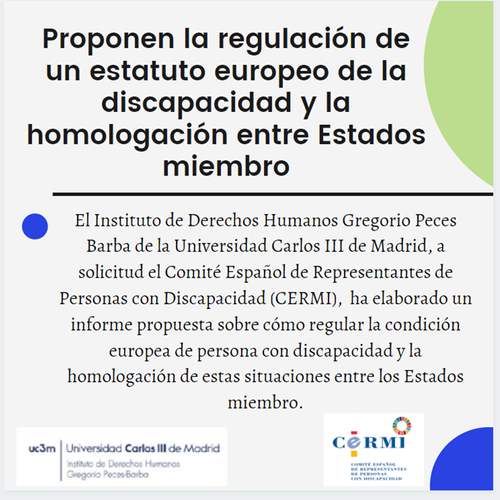 Diapositiva sobre la modificación del estatuto europeo de la discapacidad