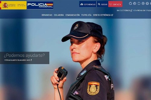 Home de la nueva web de Policía Nacional