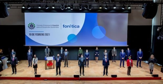 Representantes de los miembros del Consejo Empresarial Español para el Desarrollo Sostenible