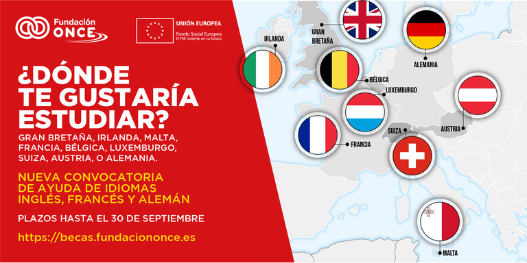Cartel de la convocatoria de las becas de idiomas