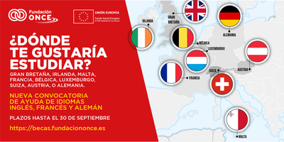 Cartel de la convocatoria de las becas de idiomas