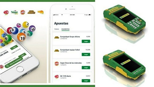 A la izd. nueva app "Mi vendedor ONCE" y a la derecha imagen con la evolución de los TPV
