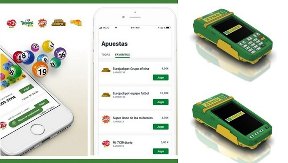 A la izd. nueva app "Mi vendedor ONCE" y a la derecha imagen con la evolución de los TPV