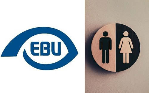 Collage formado por la imagen del logo de la EBU y un símbolo alusivo a la igualdad de género