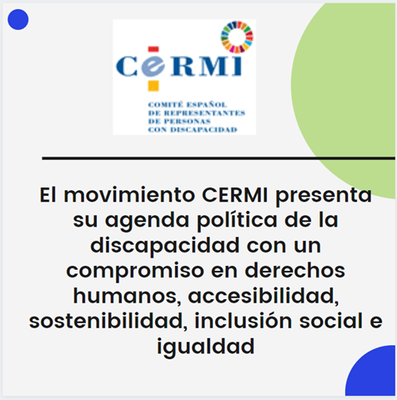 Diapositiva alusiva a la agenda del CERMI