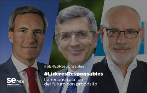 Alejandro Oñoro (a la izda.), Francisco Román y Alberto Navarro, en la diapositiva divulgadora del encuentro Líderes Responsables