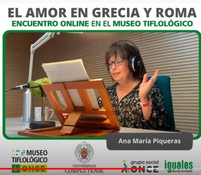 Ana Piqueras Flores durante una de sus últimas locuciones, en una actividad sonora online 