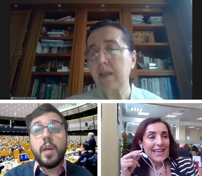 Arriba Inmaculada Placencia, abajo Alejandro Moledo y Cristina Barreto