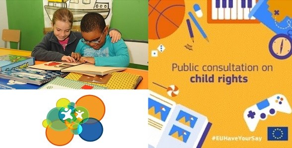 Collage alusivo los derechos de la infancia europea con discapacidad