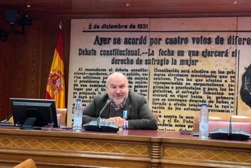 Luis Cayo Pérez durante su comparecencia en el Senado