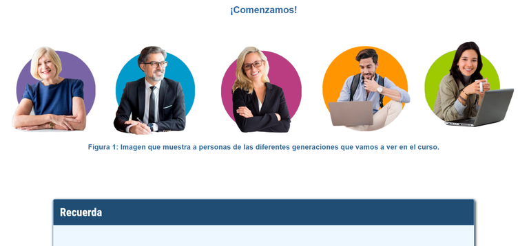 Captura de pantalla del curso on line