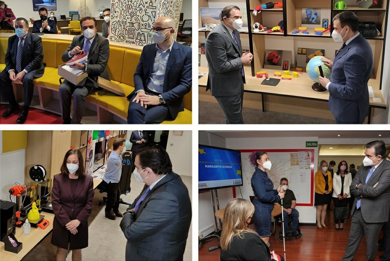 Collage de imágenes con distintos momentos de la visita.