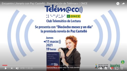 Diapositiva de arranque de la sesión de Telémaco dedicada a Paz Castelló