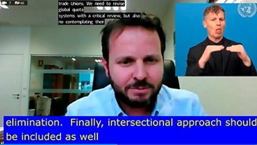 Güemes durante un momento de su comparencia ante Naciones Unidas