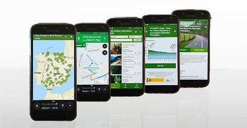 Pantallazos de la app en los dispositivos móviles
