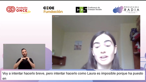 Una de las beneficiarias del programa RADIA