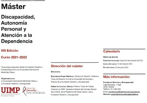 Portada del Folleto del Máster