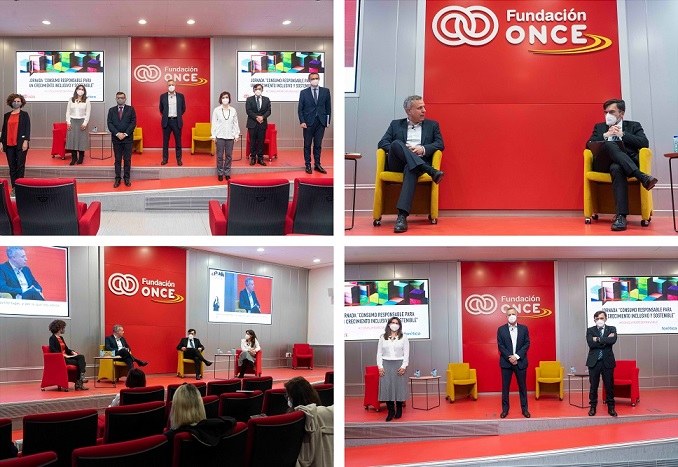 Distintos momentos de la jornada celebrada por Forética y Fundación ONCE