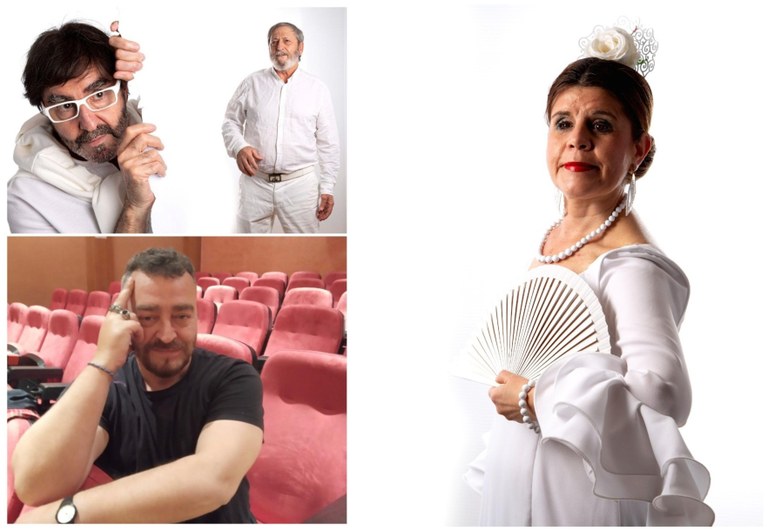 Collage con varios de los actores y el director de SEVEN