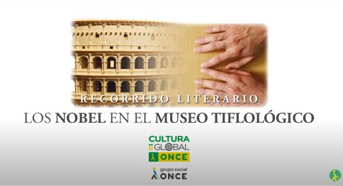 Cartel Los Nobel en el Museo Tiflológico
