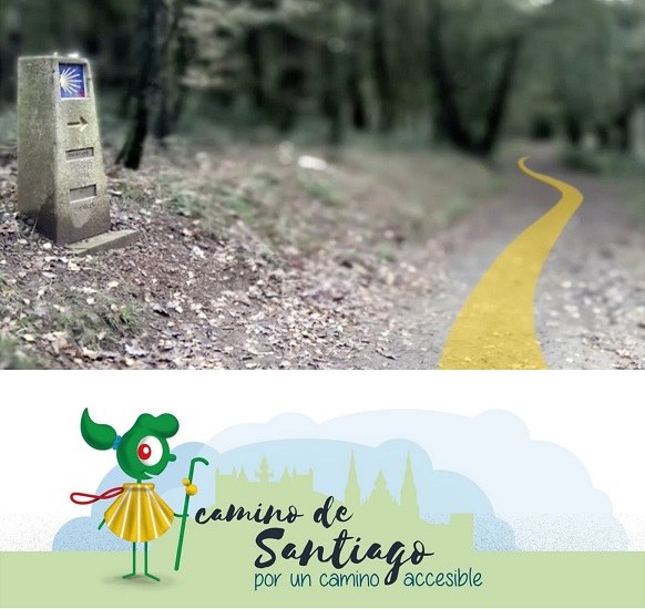 Arriba imagen del Camino de Santiago. Abajo, avatar de la app.