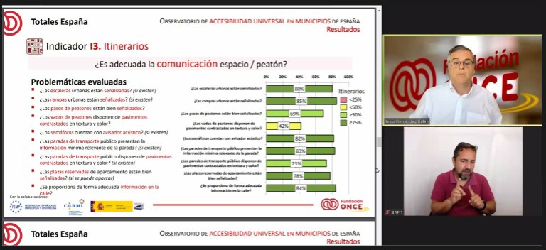 Pantallazo de la intervención de Jesús Hernández en la presentación del informe de accesibilidad de los municipios