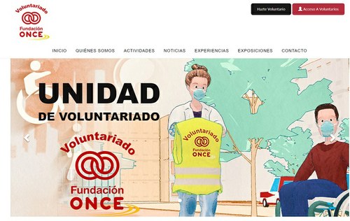 Pantallazo de la web del Voluntariado de Fundación ONCE