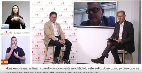 Acto de presentación del Sello Bequal en Uruguay organizado en la agencia Servimedia de Madrid