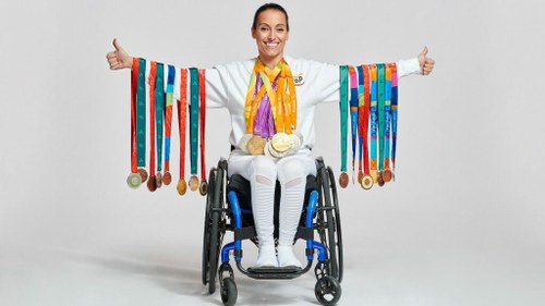 Teresa Perales muestra sus medallas