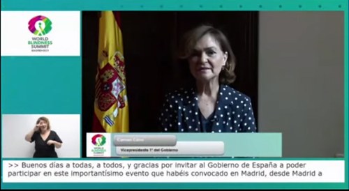 Fotograma del vídeo de la vicepresidenta Carmen Calvo