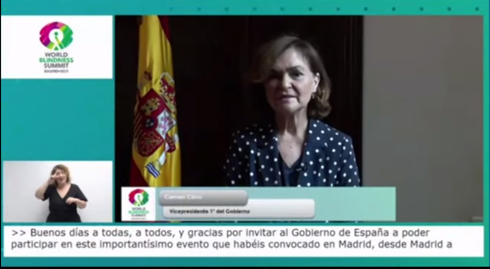 Fotograma del vídeo de la vicepresidenta Carmen Calvo